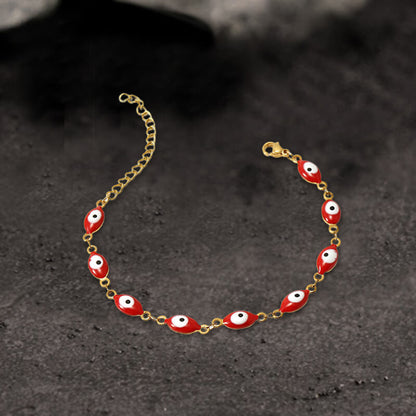 Gold Plated Evil Eye Stainless Steel Bracelet