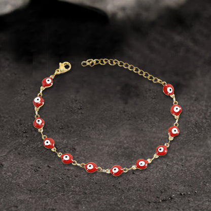 Gold Plated Evil Eye Stainless Steel Bracelet