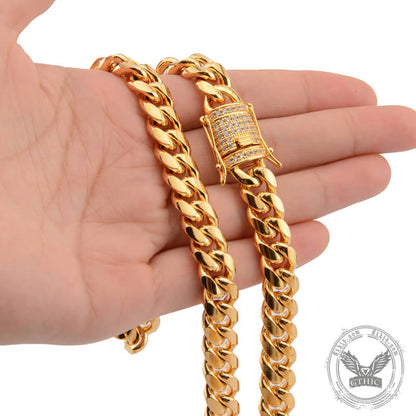 Golden Thick Cuban Chain Stainless Steel Necklace