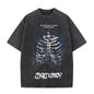 Goth Skull Graffiti Print Casual T-shirt