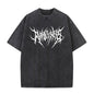 Goth Skull Graffiti Print Casual T-shirt