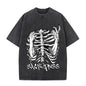 Goth Skull Graffiti Print Casual T-shirt