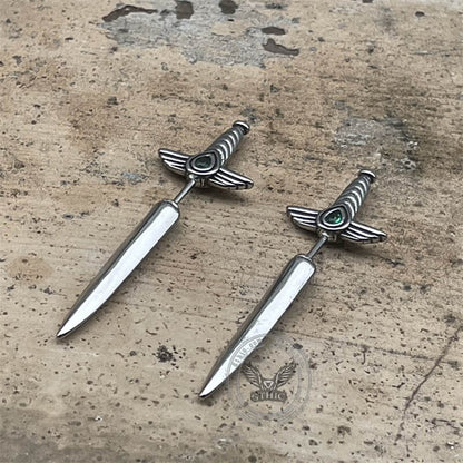 Goth Sword Design Stainless Steel Earrings