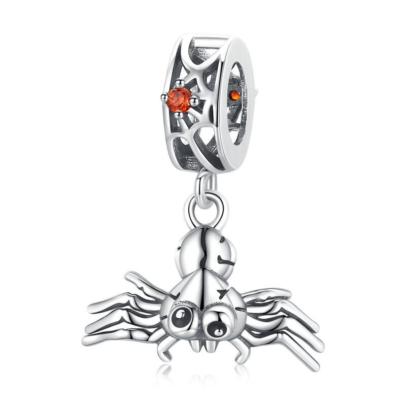 Gothic Hollow Skull and Cobweb Charms
