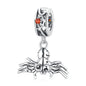 Gothic Hollow Skull and Cobweb Charms