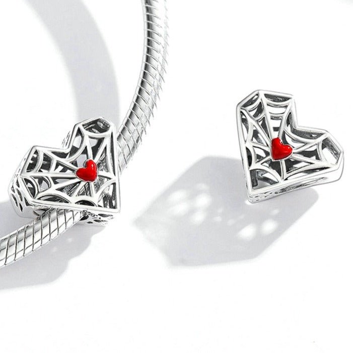 Gothic Hollow Skull and Cobweb Charms