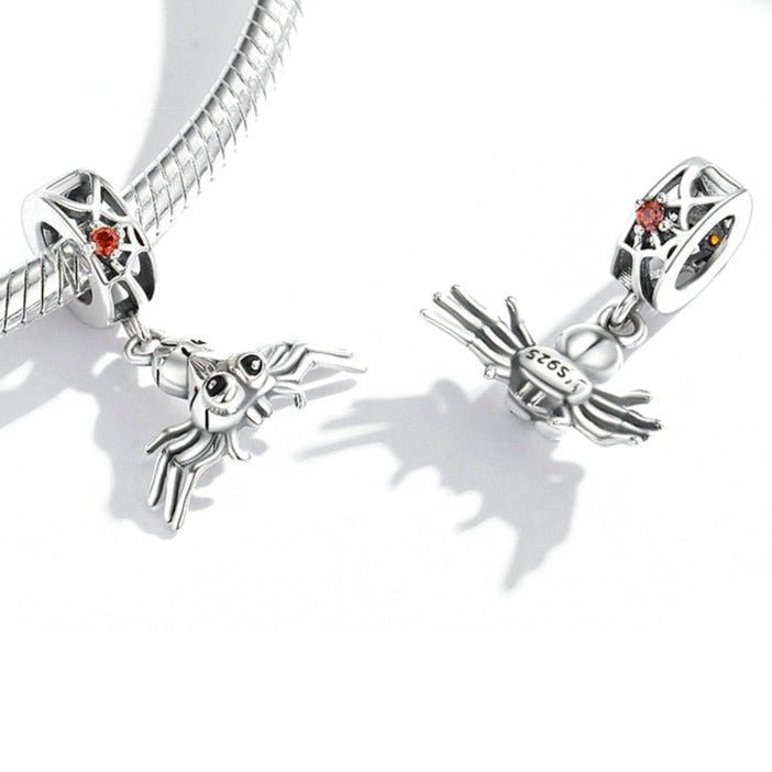 Gothic Hollow Skull and Cobweb Charms