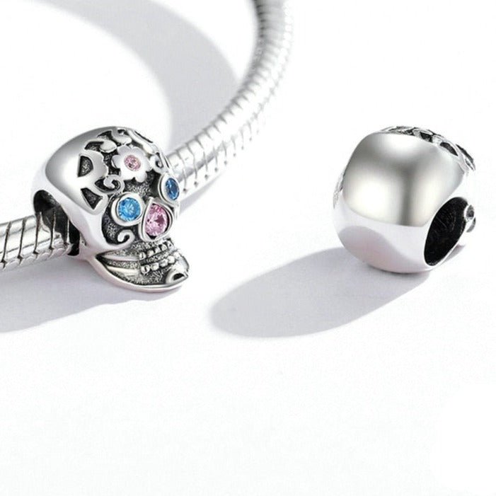 Gothic Hollow Skull and Cobweb Charms