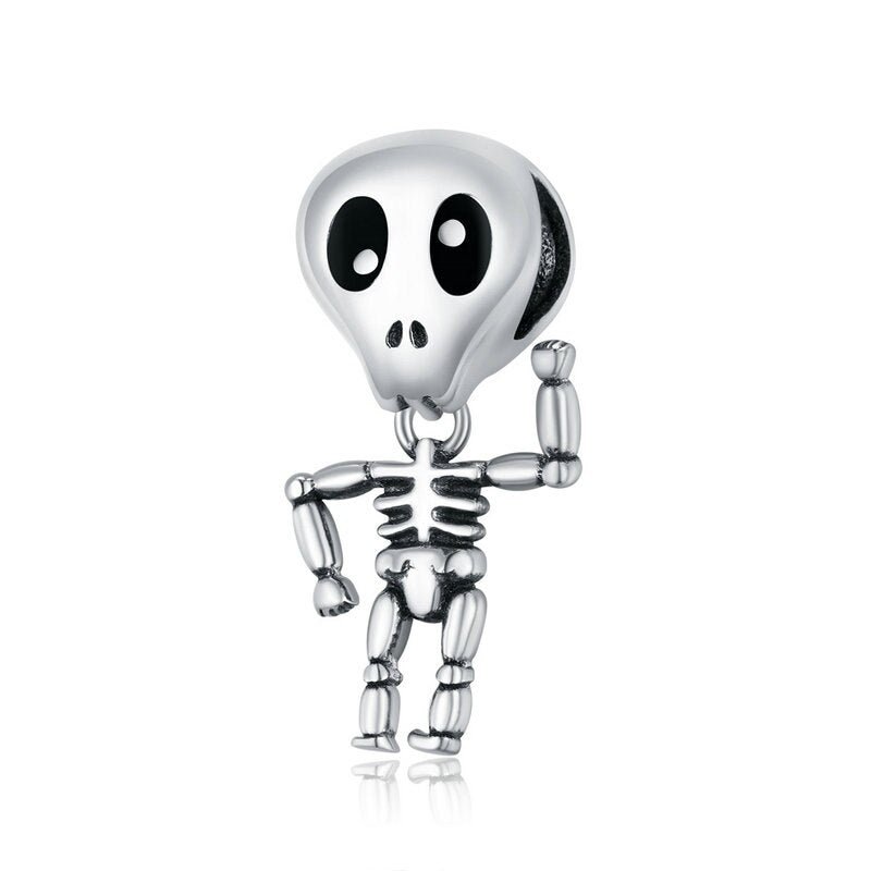 Gothic Hollow Skull and Cobweb Charms