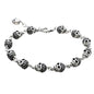 Gothic Skull Pave Link Chain Bracelet