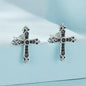 Gothic Stud Earrings with Black Diamond