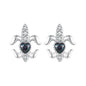 Gothic Stud Earrings with Black Diamond