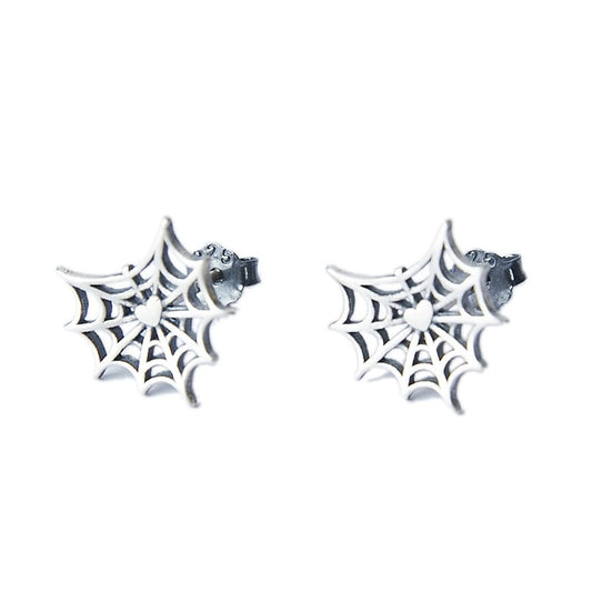 Gothic Style Retro Spider Web Stud Earrings