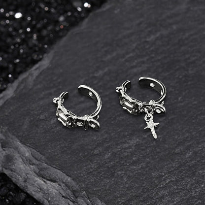 Gothic Belt Cross Copper Ear Cuff
