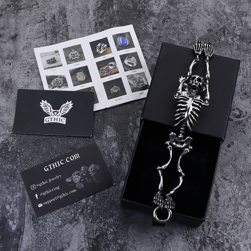 Gothic Body Skull Stainless Steel Bracelet