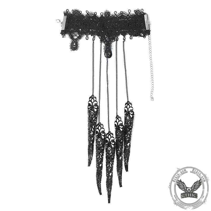Gothic Chain Link Lace Fingertip Bracelets