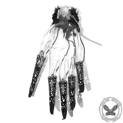 Gothic Chain Link Lace Fingertip Bracelets