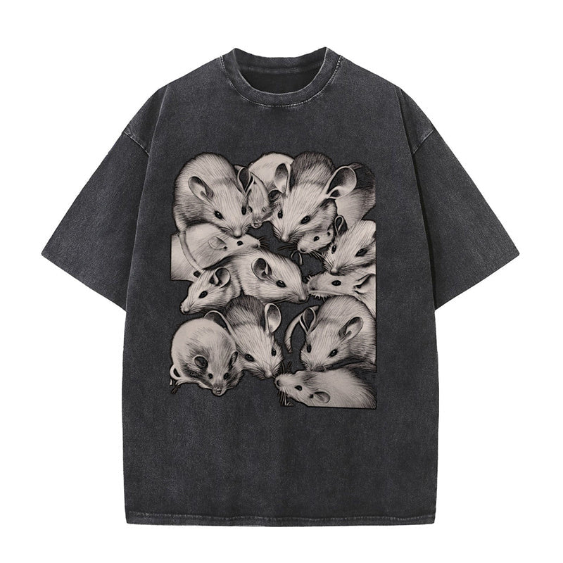 Gothic Creepy Rat Short Sleeve T-shirt