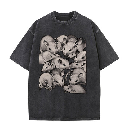 Gothic Creepy Rat Short Sleeve T-shirt