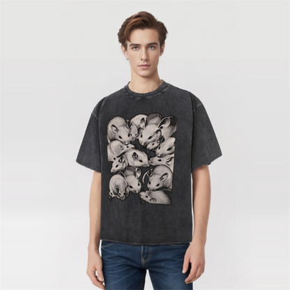 Gothic Creepy Rat Short Sleeve T-shirt