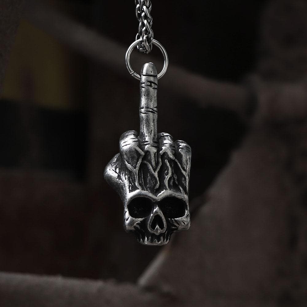 Gothic Dark Rock Stainless Steel Skull Necklace