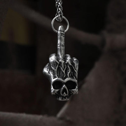 Gothic Dark Rock Stainless Steel Skull Necklace