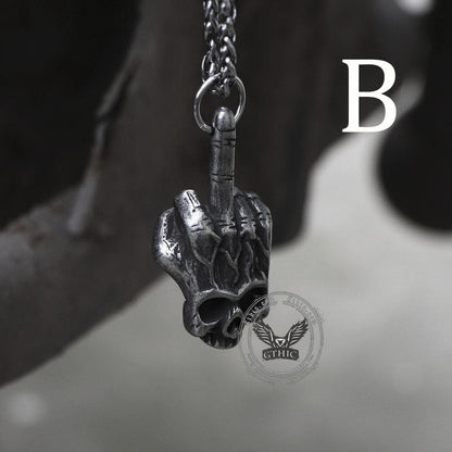 Gothic Dark Rock Stainless Steel Skull Necklace
