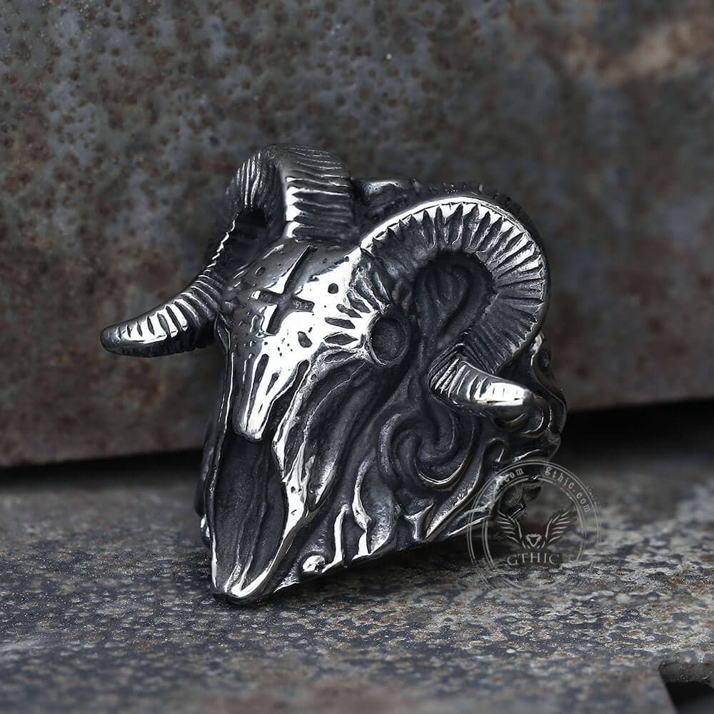 The Devil Satan Stainless Steel Skull Ring