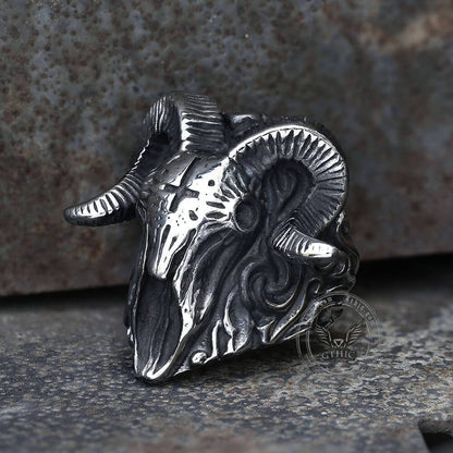 The Devil Satan Stainless Steel Skull Ring