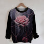 Gothic Dripping Rose Round Neck Sweatshirt