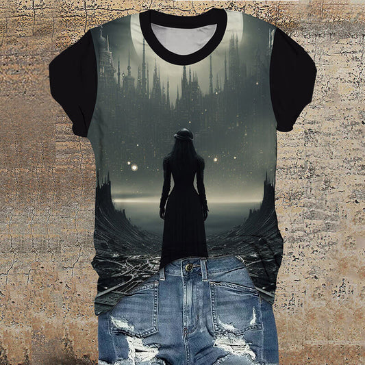 Gothic Female Warrior Short Sleeve T-Shirt