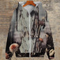 Gothic Flower Ruins Polyester Hoodie Coat