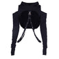 Gothic Hooded Cotton Super Crop Top