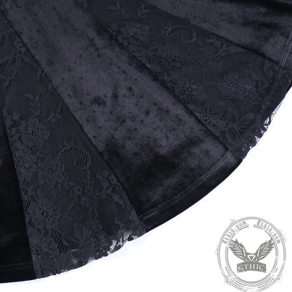 Gothic Lace Velvet Mermaid Slip Dress