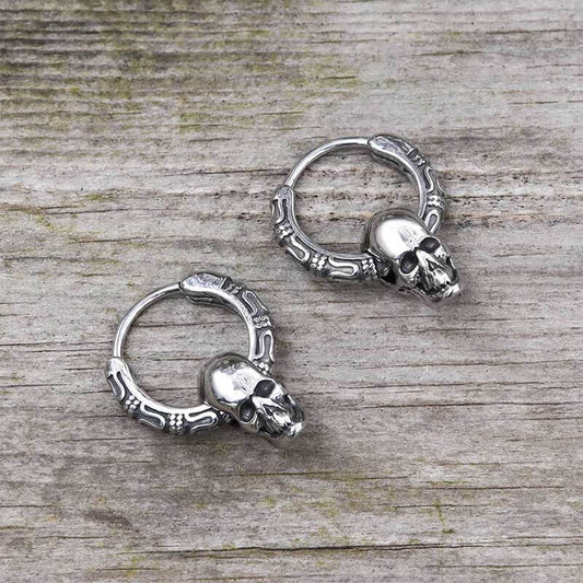 Gothic Pattern Skull Stainless Steel Earrings