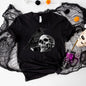 Gothic Raven Skull Round Neck Short Sleeve T-shirt