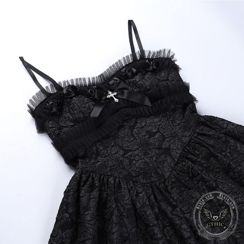 Gothic Rose Lace A Line Party Dress