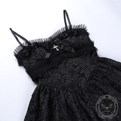 Gothic Rose Lace A Line Party Dress