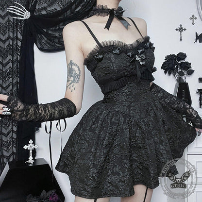 Gothic Rose Lace A Line Party Dress
