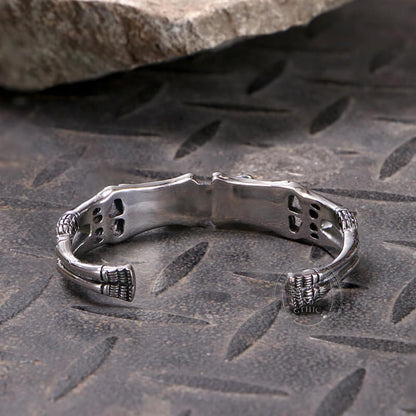 Gothic Skeleton Stainless Steel Skull Bangle Bracelet