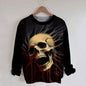 Gothic Skull Head Round Neck Sweatshirt