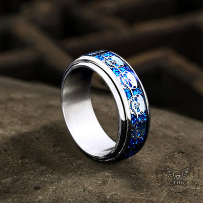 Gothic Skull Head Stainless Steel Rotatable Ring