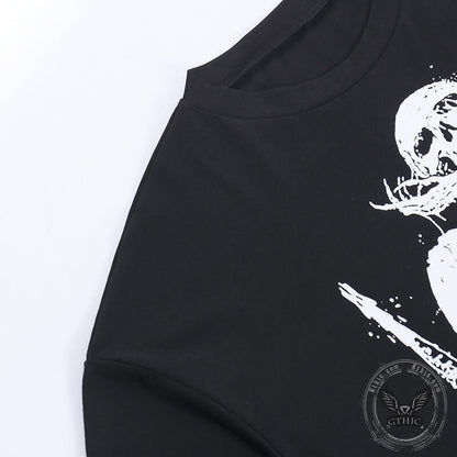 Gothic Skull Polyester T-Shirt Dress