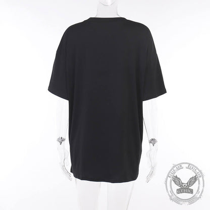 Gothic Skull Polyester T-Shirt Dress