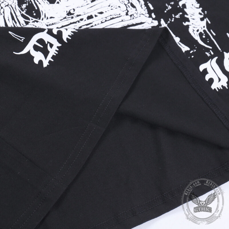 Gothic Skull Polyester T-Shirt Dress