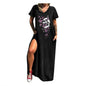 Gothic Skull Print V-neck Women’s Casual Dress