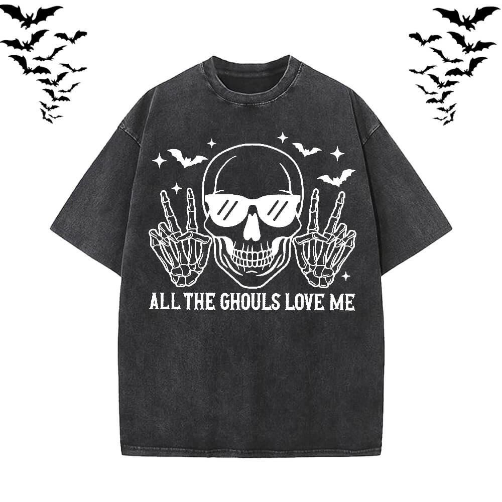 Gothic Skull Vintage Washed T-shirt