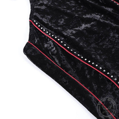 Gothic Sleeveless Halterneck Velvet Dress