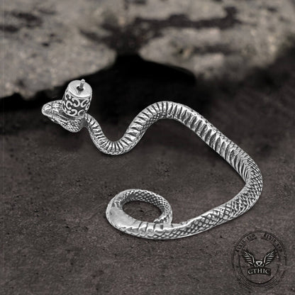 Gothic Snake Stainless Steel Stud Earrings