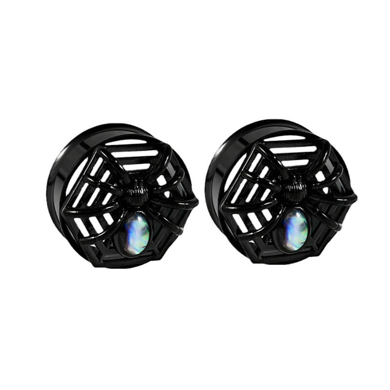 Gothic Spider Design Stainless Steel Ear Gauges